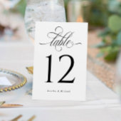 Luxe legant Calligraphy Weddengement Table Number Kaart