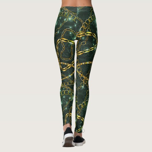 Luxe Leggings met Golden Chain Pattern (Achterkant)