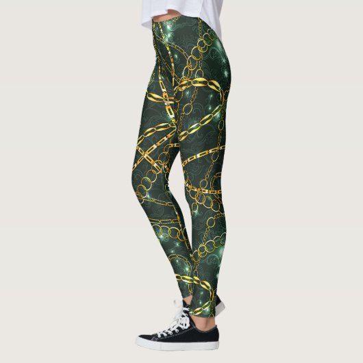 Luxe Leggings met Golden Chain Pattern (Links)