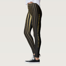 Luxe Leggings met zwarte & goudstrepen - elegantie