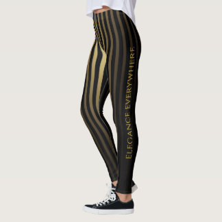 Luxe Leggings met zwarte & goudstrepen - elegantie
