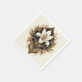 Luxe lelieontwerp gouden sierkunst servet (Hoek)