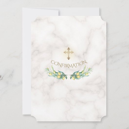 Luxe Lemon Branches Gold Cross-bevestiging Kaart (Achterkant)