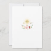 Luxe lente bloesem bloemrijke gouden eerste commun kaart (Achterkant)