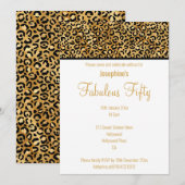 LUXE LEOPARD GOLD CUSTOM INVITATION KAART (Voorkant / Achterkant)