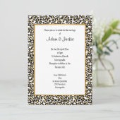 LUXE LEOPARD GOLD TRIM WEDING KAART (Staand voorkant)