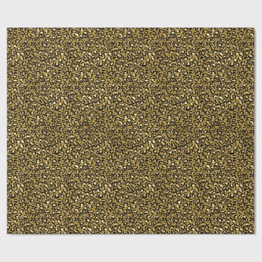 LUXE LEOPARD GOLD WRAPPING PAPIER GIFT WRAP (Vlak)