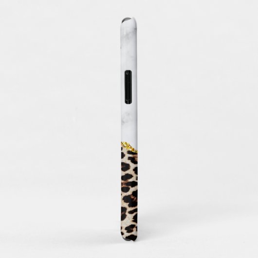 Luxe leopard Interior Marble Stone Glitter Beach Case-Mate iPhone Case (Achterkant/rechts)