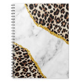Luxe leopard Interior Marble Stone Glitter Beach Notitieboek (Voorkant)