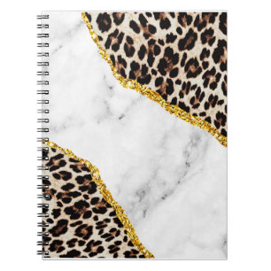 Luxe leopard Interior Marble Stone Glitter Beach Notitieboek