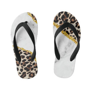 Luxe leopard Interior Marble Stone Glitter Hand Kinder Teenslippers