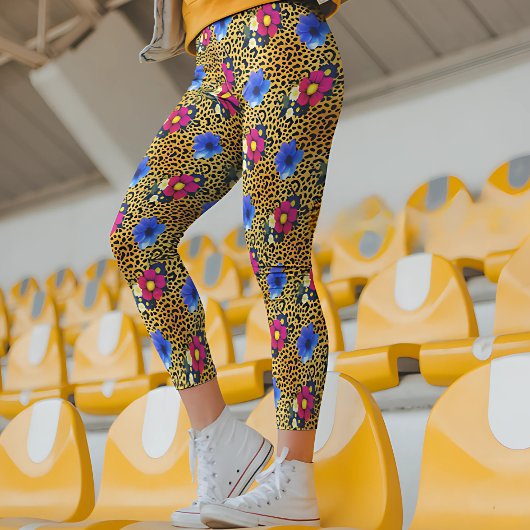 Luxe Leopard met bloemen Print Leggings