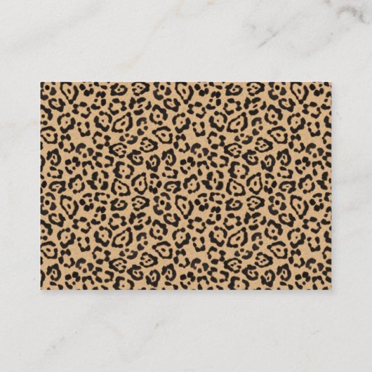Luxe leopard Print & Damask Makeup Artist Visitekaartje (Achterkant)