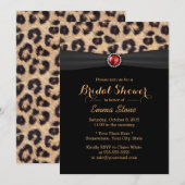 Luxe leopard Print & Ruby Gemstone Vrijgezellenfee Kaart (Voorkant / Achterkant)