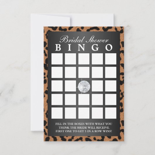 Luxe leopard Print Vrijgezellenfeest Bingo Cards Kaart (Voorkant)