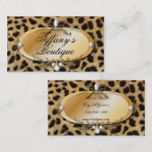 Luxe Leopard PrintVintage Mode Visitekaartjes (Voorkant / Achterkant)