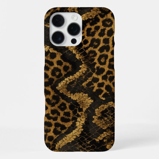Luxe Leopard-Python Fusion Print iPhone Hoesje (Achterkant)