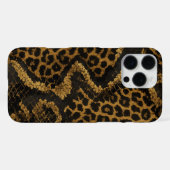 Luxe Leopard-Python Fusion Print iPhone Hoesje (Achterkant horizontaal)