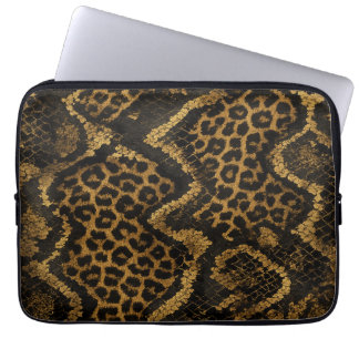 Luxe Leopard-Python Fusion Print Laptop Sleeve
