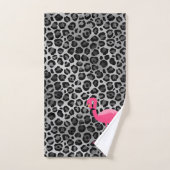 LUXE LEOPARD SILVER FLAMINGO BATHROOM TOWEL SET BAD HANDDOEK (Handdoek)