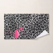 LUXE LEOPARD SILVER FLAMINGO BATHROOM TOWEL SET BAD HANDDOEK (Handdoek)