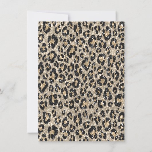 Luxe Let's Get Wild Glitter Leopard Print Kaart (Achterkant)