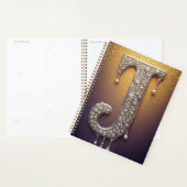 Luxe Letter J Monogram in Diamant, Parel Goud Planner (Display)