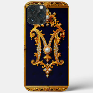 Luxe letter M in sierlijke gouden lijst Case-Mate iPhone Case