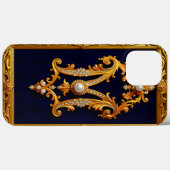 Luxe letter M in sierlijke gouden lijst Case-Mate iPhone Case (Achterkant (horizontaal))