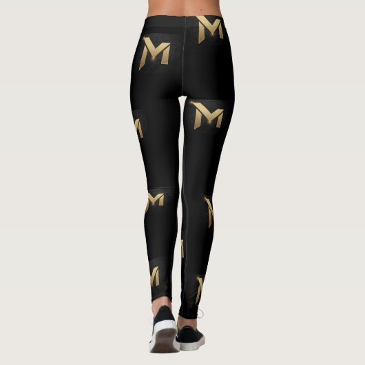 Luxe Letter zwarte Leggings (Achterkant)