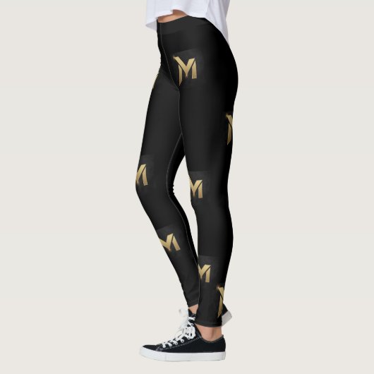 Luxe Letter zwarte Leggings (Links)