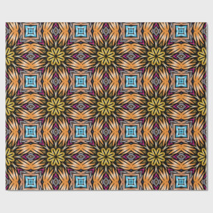 Luxe Levendig Goud Bloem Kaleidoscoop Patroon Cadeaupapier