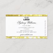 Luxe Licht Golden Glitter Sterren en Logo Wit Visitekaartje (Achterkant)