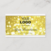 Luxe Licht Golden Glitter Sterren en Logo Wit Visitekaartje (Voorkant)