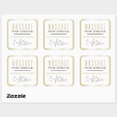 Luxe Licht Goud Ombre Signature Tekstkaarsen Vierkante Sticker (Vel)