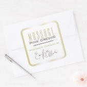 Luxe Licht Goud Ombre Signature Tekstkaarsen Vierkante Sticker (Envelop)