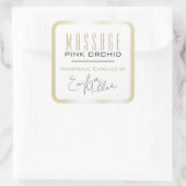 Luxe Licht Goud Ombre Signature Tekstkaarsen Vierkante Sticker (Tas)