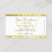 Luxe Licht Gouden Glitter Sterren Initialen Wit Visitekaartje (Achterkant)