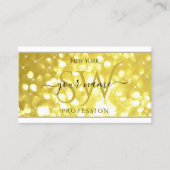 Luxe Licht Gouden Glitter Sterren Initialen Wit Visitekaartje (Voorkant)