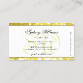 Luxe Licht Gouden Glitter Sterren Monogram Wit Visitekaartje (Achterkant)