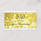 Luxe Licht Gouden Glitter Sterren Monogram Wit Visitekaartje (Voorkant)