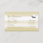 Luxe Licht Gouden met Diamanten en Logo Chic Visitekaartje (Achterkant)