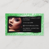 Luxe licht groen Sparkle Logo fotosjabloon Visitekaartje (Achterkant)