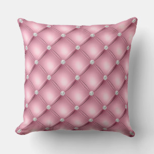 Luxe Licht Roze Diamant Gestikt Patroon Kussen