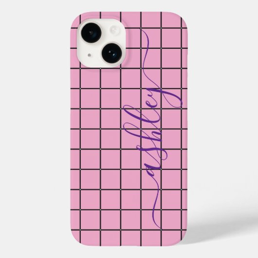 Luxe Licht Roze Hoesje met Aangepaste Naam. (Achterkant)