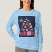 Luxe lichtblauw kerst T-shirt (Voorkant)