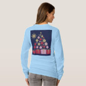 Luxe lichtblauw kerst T-shirt (Achterkant volledig)