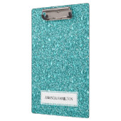 Luxe Lichtblauwe Glitter voeg jouw naam toe Klembord (Links)