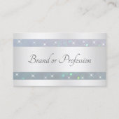 Luxe Lichtblauwe Parel Glitter en Sparkle Stars Visitekaartje (Voorkant)