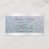 Luxe Lichtblauwe Parel Glitter met Sparkle Stars Visitekaartje (Achterkant)